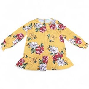 Umgee Boho Floral Tunic Top XL Romantic Long Sleeve Peasant Blouse Summer